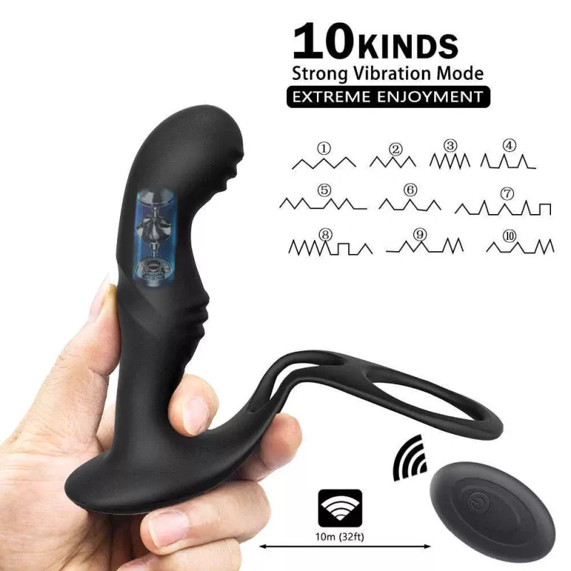 Máy Rung Hậu Môn Kèm Vòng Dương Vật Điều Khiển Từ Xa (AP027) 70
