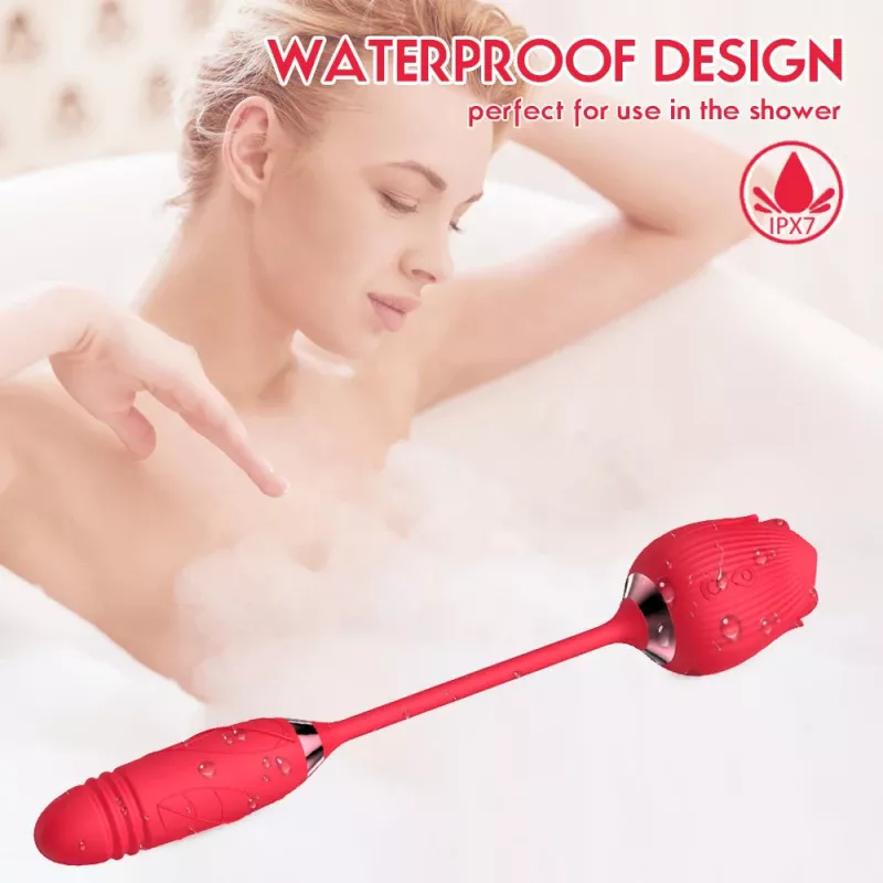 Máy Rung Hoa Hồng 2 Trong 1 Liếm Lưỡi Và Rung Điểm G (IPX6) 28